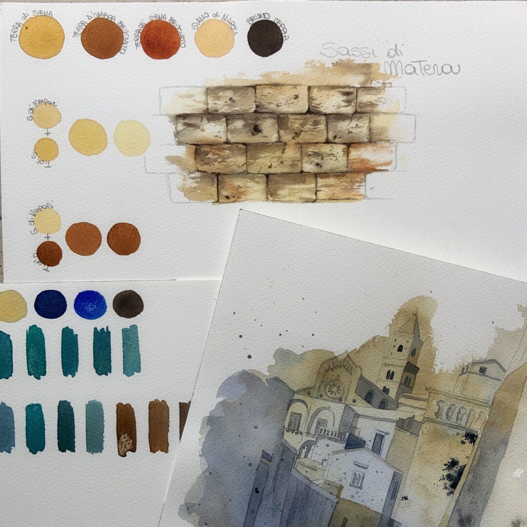 Immagine del workshop di acquerello a Matera