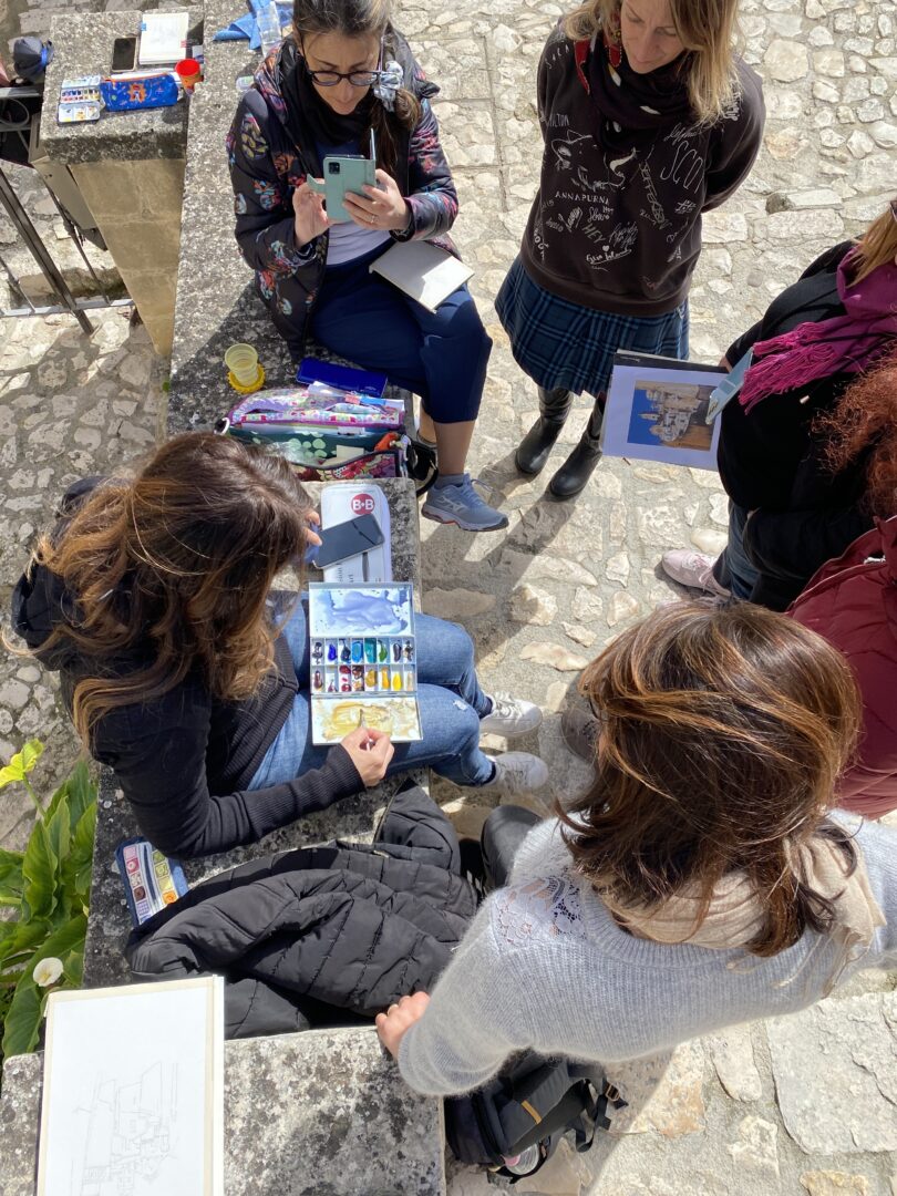 Immagine del workshop di acquerello a Matera