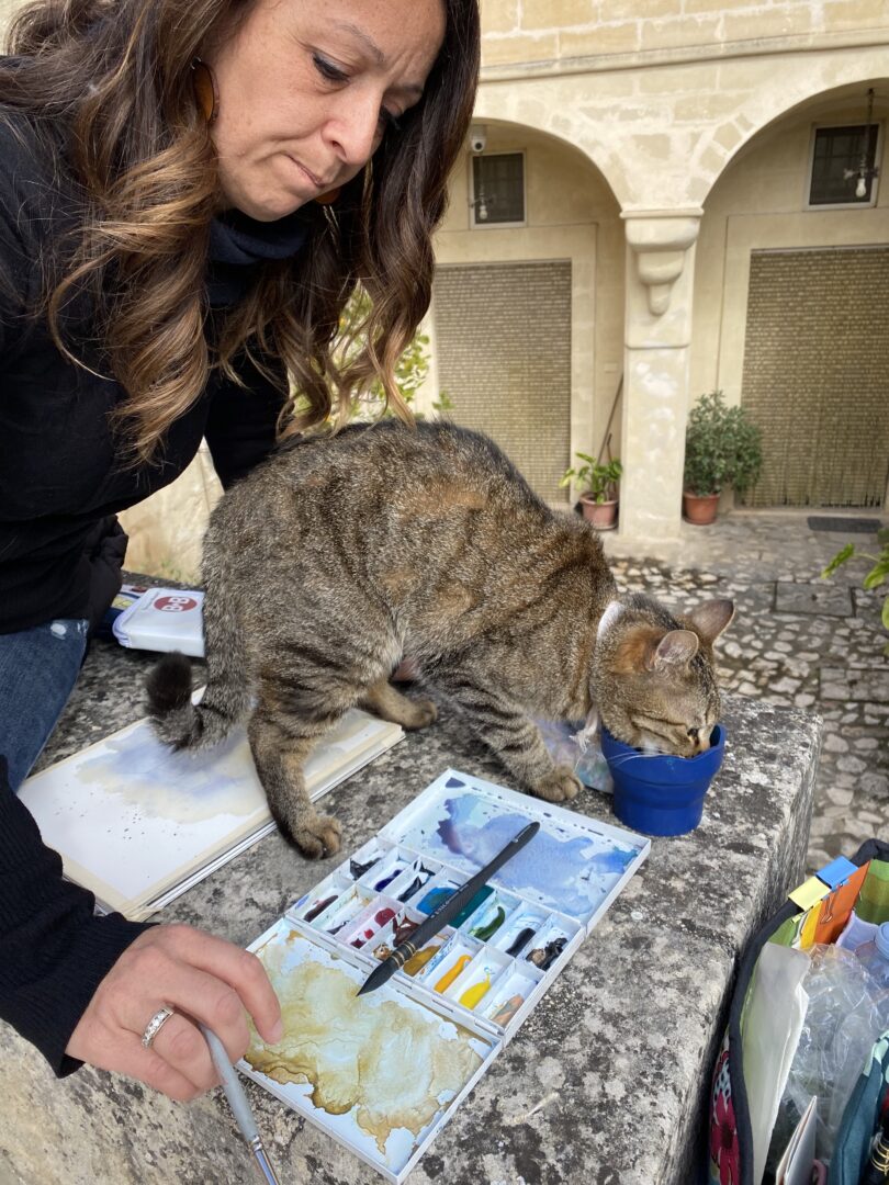 Immagine del workshop di acquerello a Matera